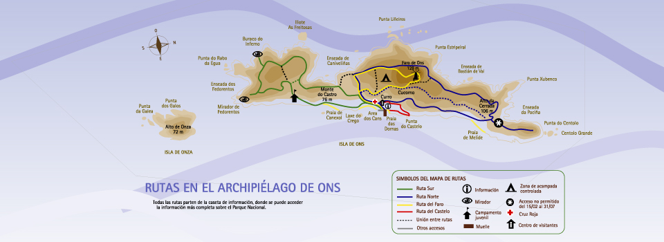 Rutas de senderimso en la isla de ons